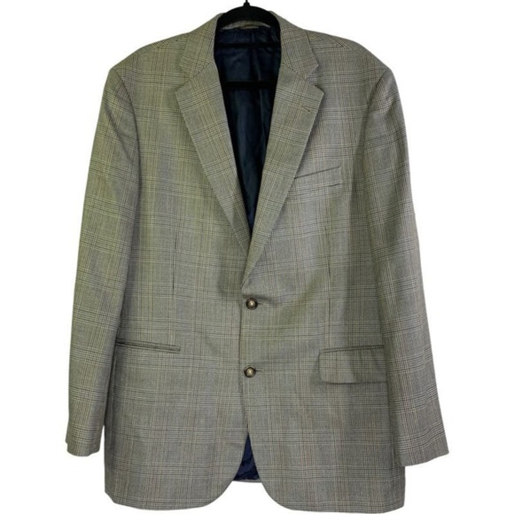 BROOKS BROTHERS Blazer Madison‎ Houndstooth Plaid Silk Wool Sports Jacket 42L